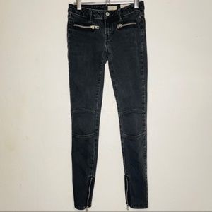 ALL SAINTS Biker Cropped Low-Rise Skinny Jeans